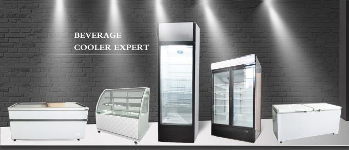Refrigerador vertical de la exhibición de la bebida de la exhibición puerta de cristal vertical del refrigerador de la sola para el uso comercial